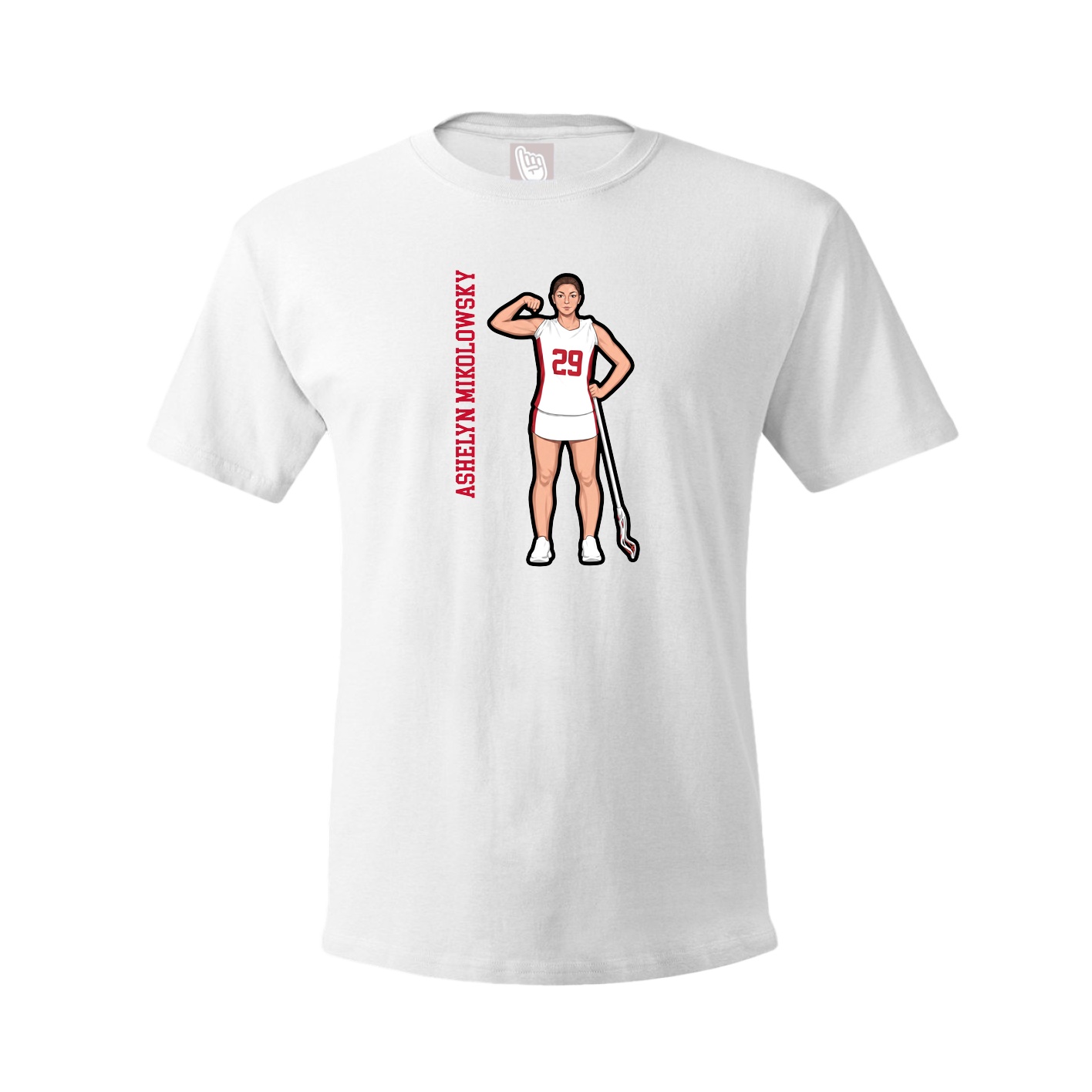 Tee — Name Vertical in White