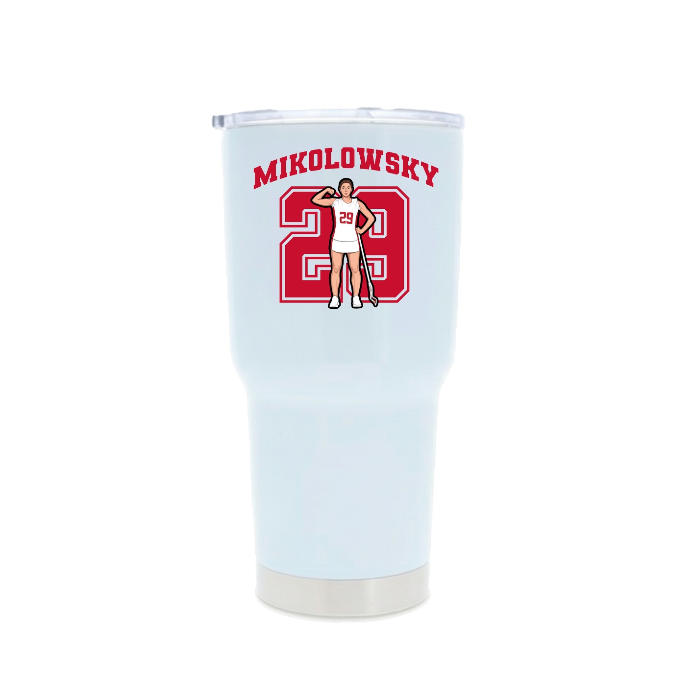 30oz Stainless Steel Tumbler — Number in White