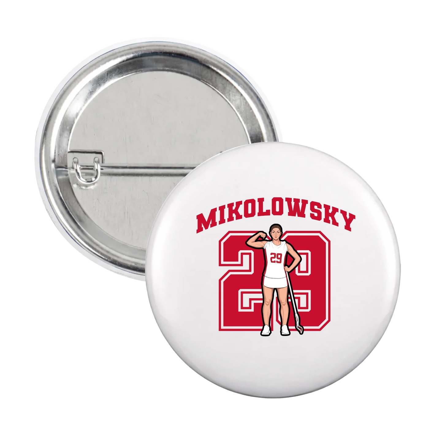 Game Day Button — Number in White