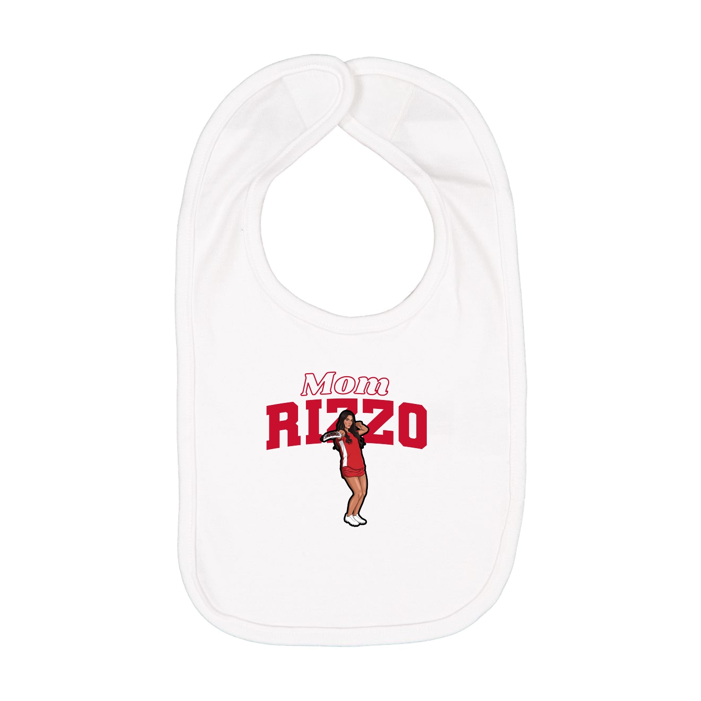 Infant Bib — Mothers Day Block in White