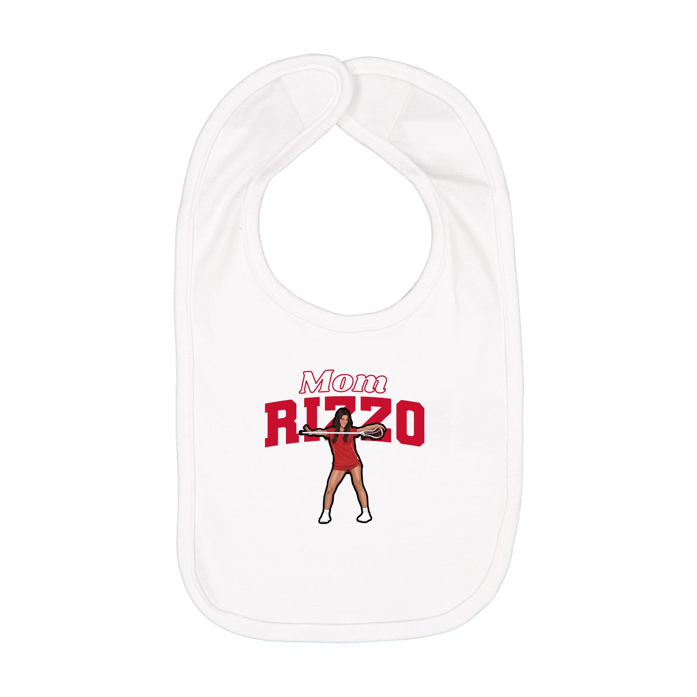 Infant Bib — Mothers Day Block in White