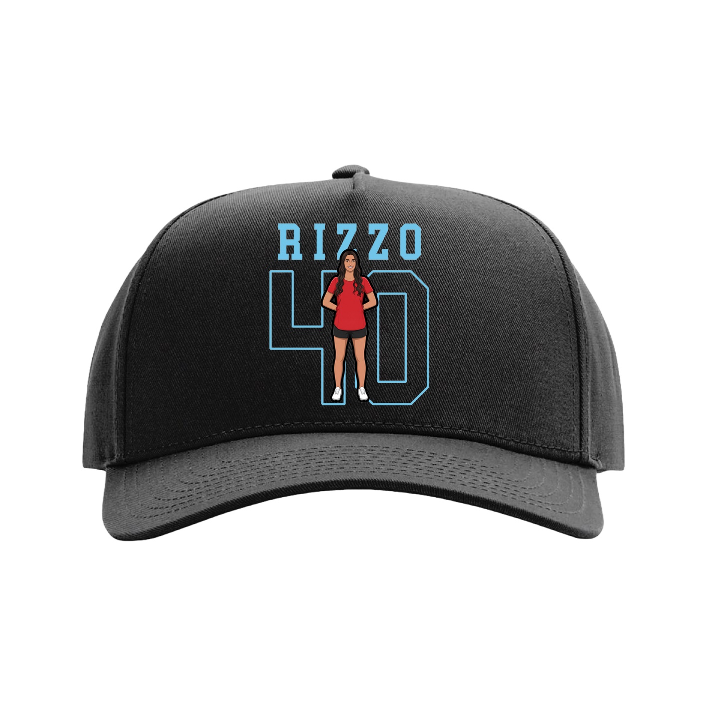 Full Fabric Five-Panel Champ Cap — Shirsey in Black