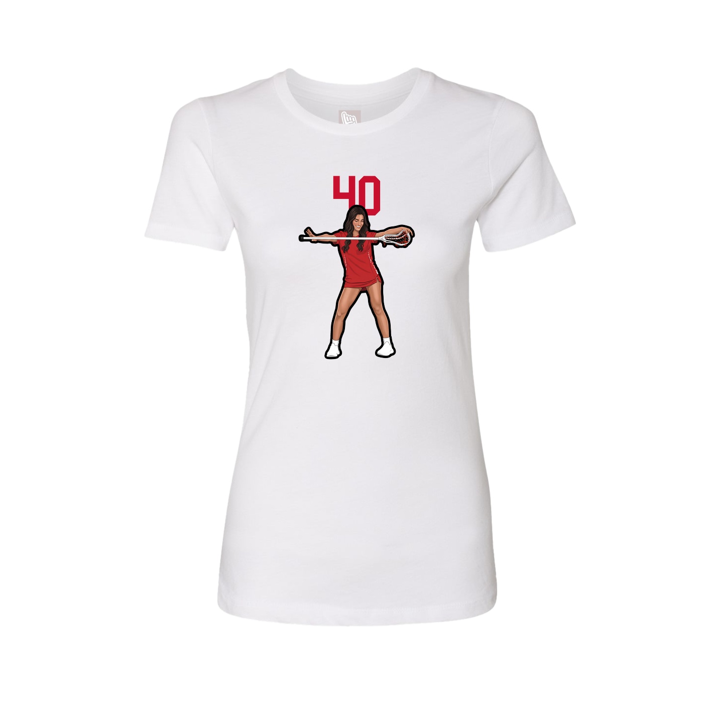 Fitted Women's Tee — Number Top in White