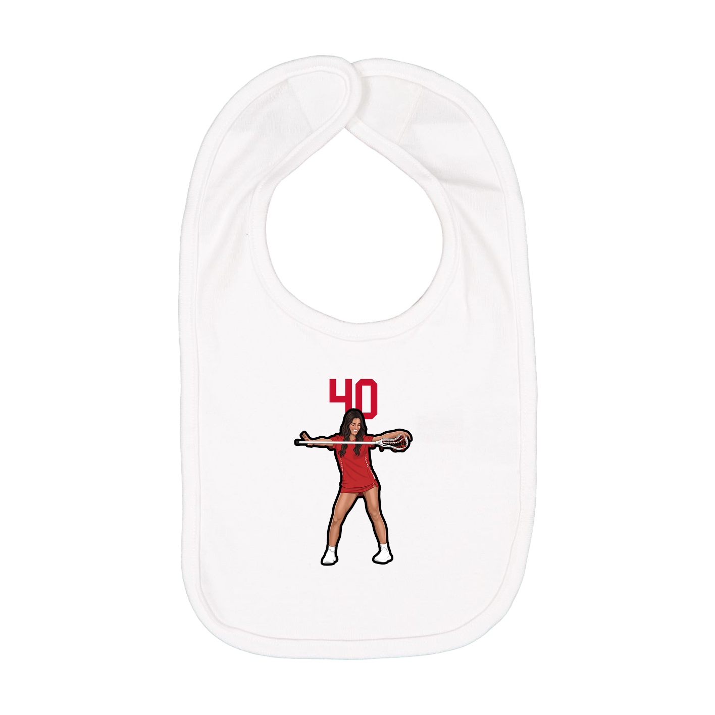 Infant Bib — Number Top in White