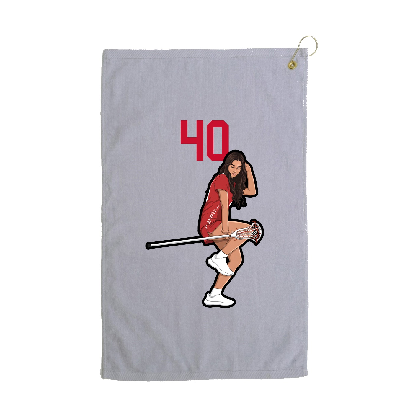 Golf Towel — Number Top in Grey