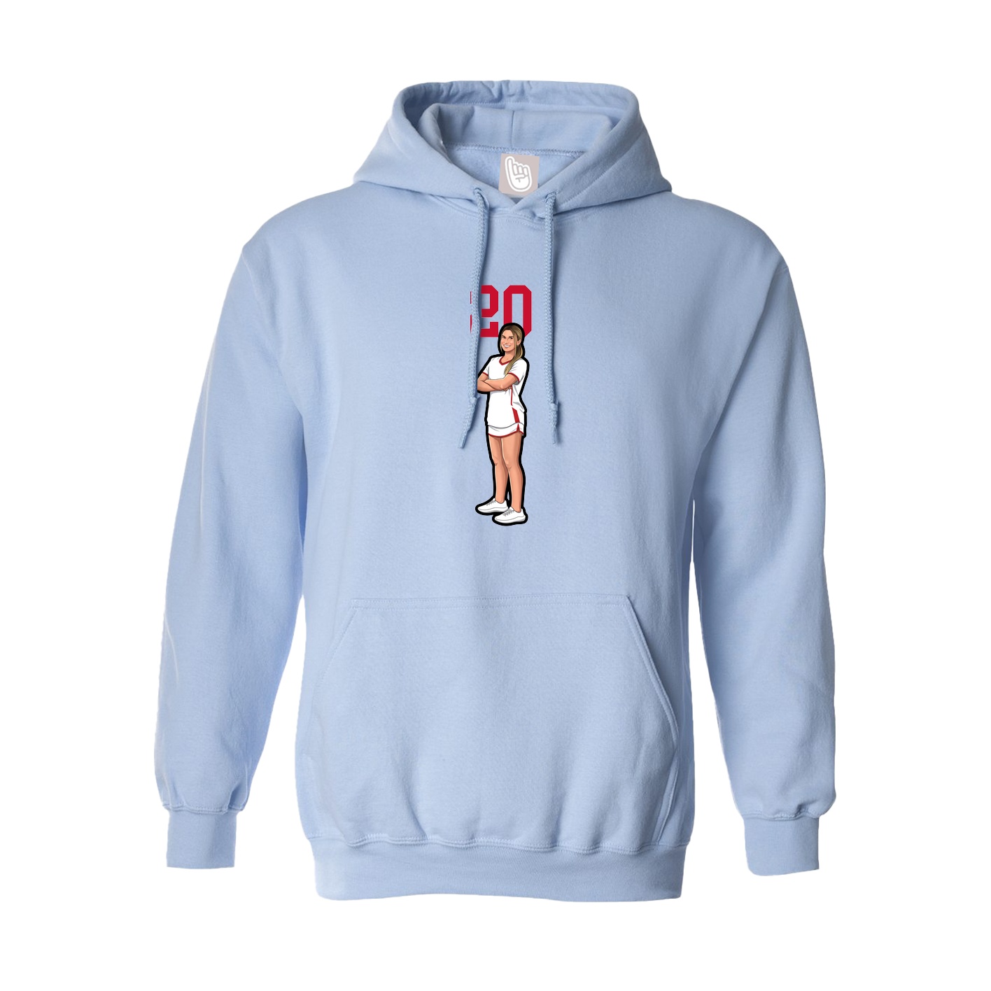 Hoodie — Number Top in Light Blue