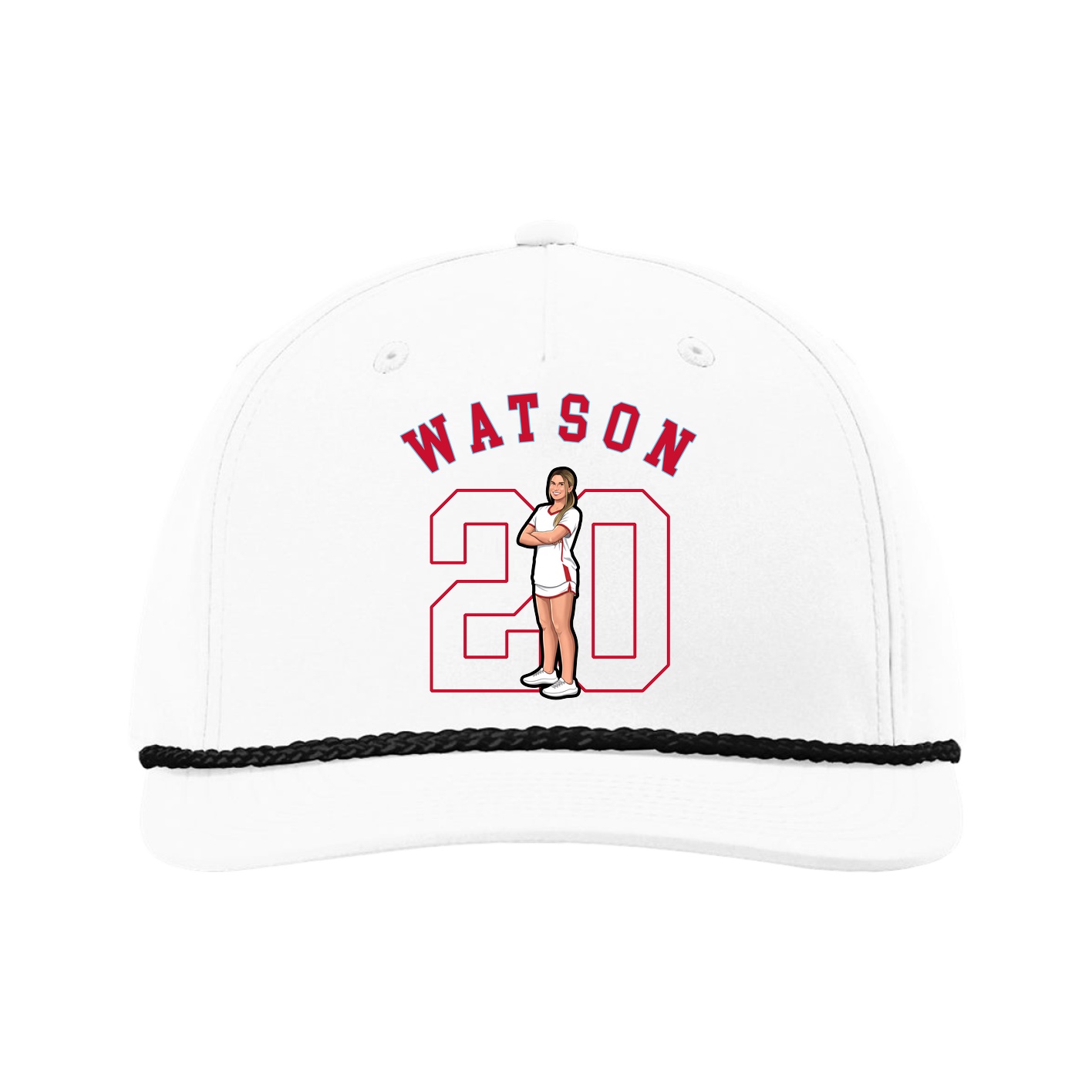 Five-Panel Classic Rope Cap — Shirsey Arch in White