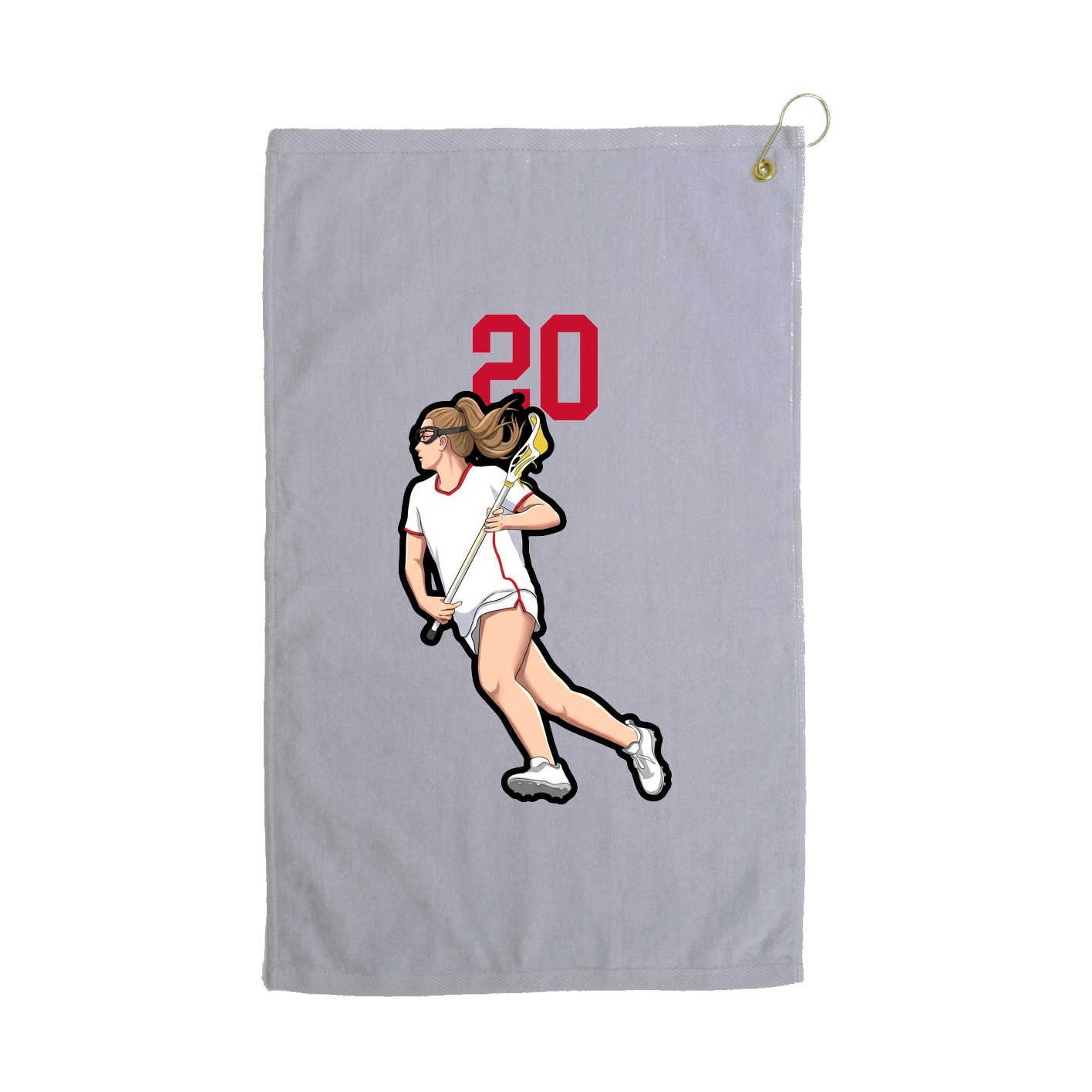 Golf Towel — Number Top in Grey
