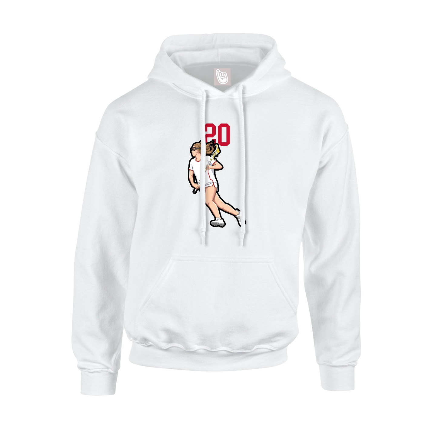 Youth Hoodie — Number Top in White