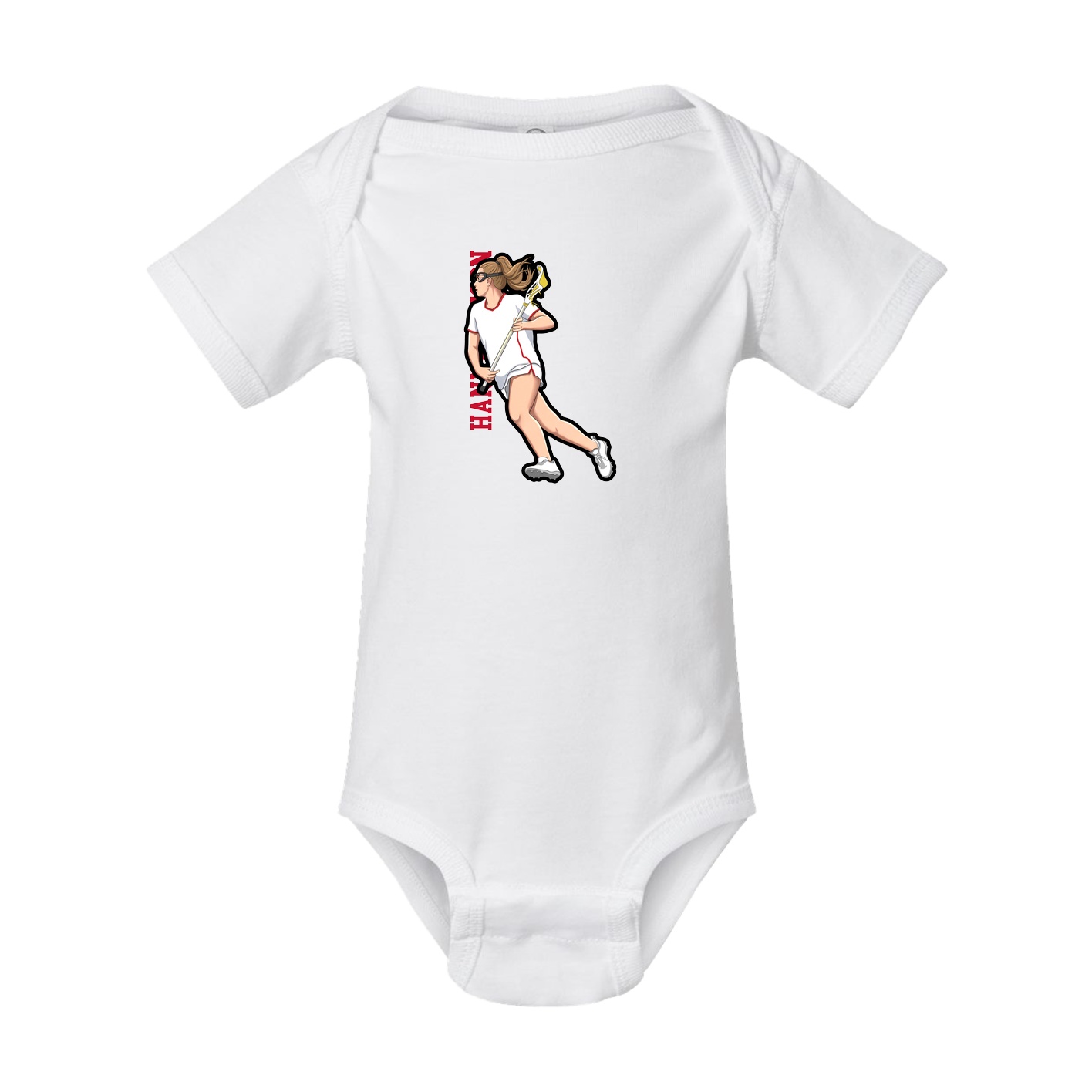 Baby Onesie — Name Vertical in White