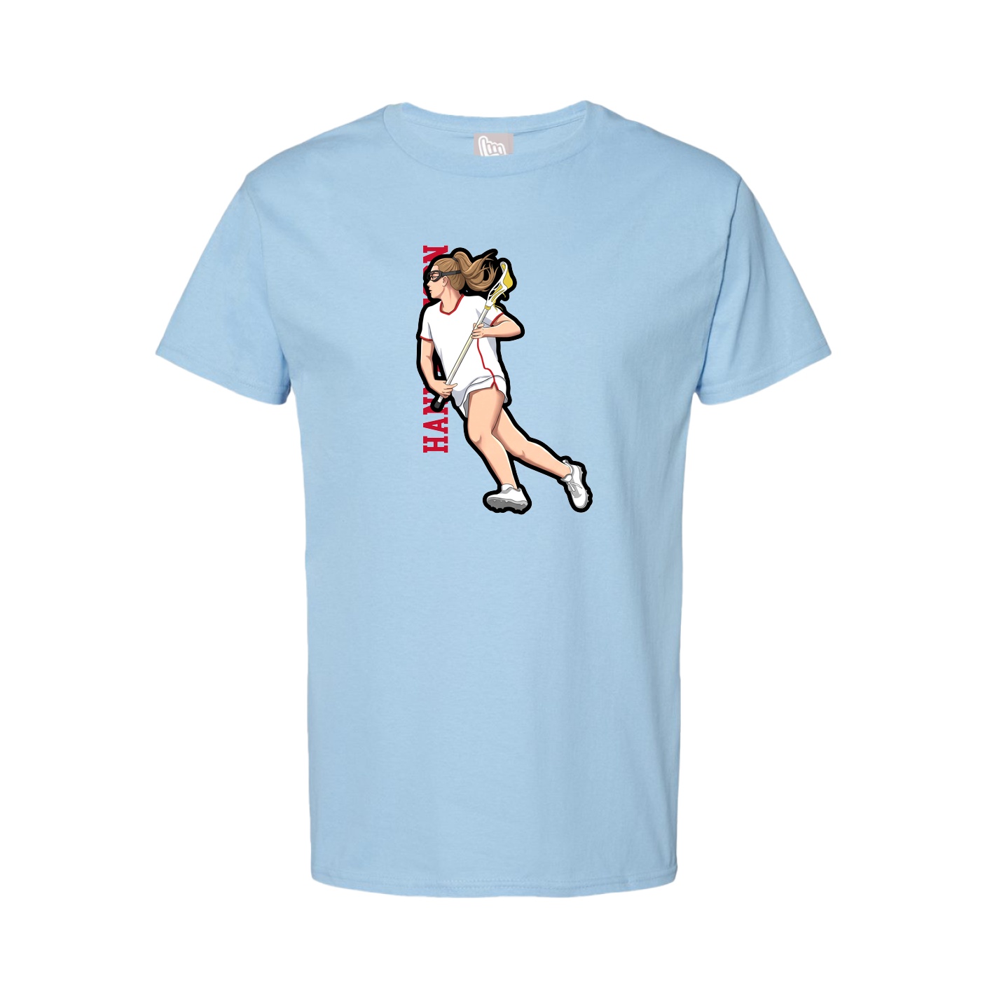 Tee — Name Vertical in Light Blue