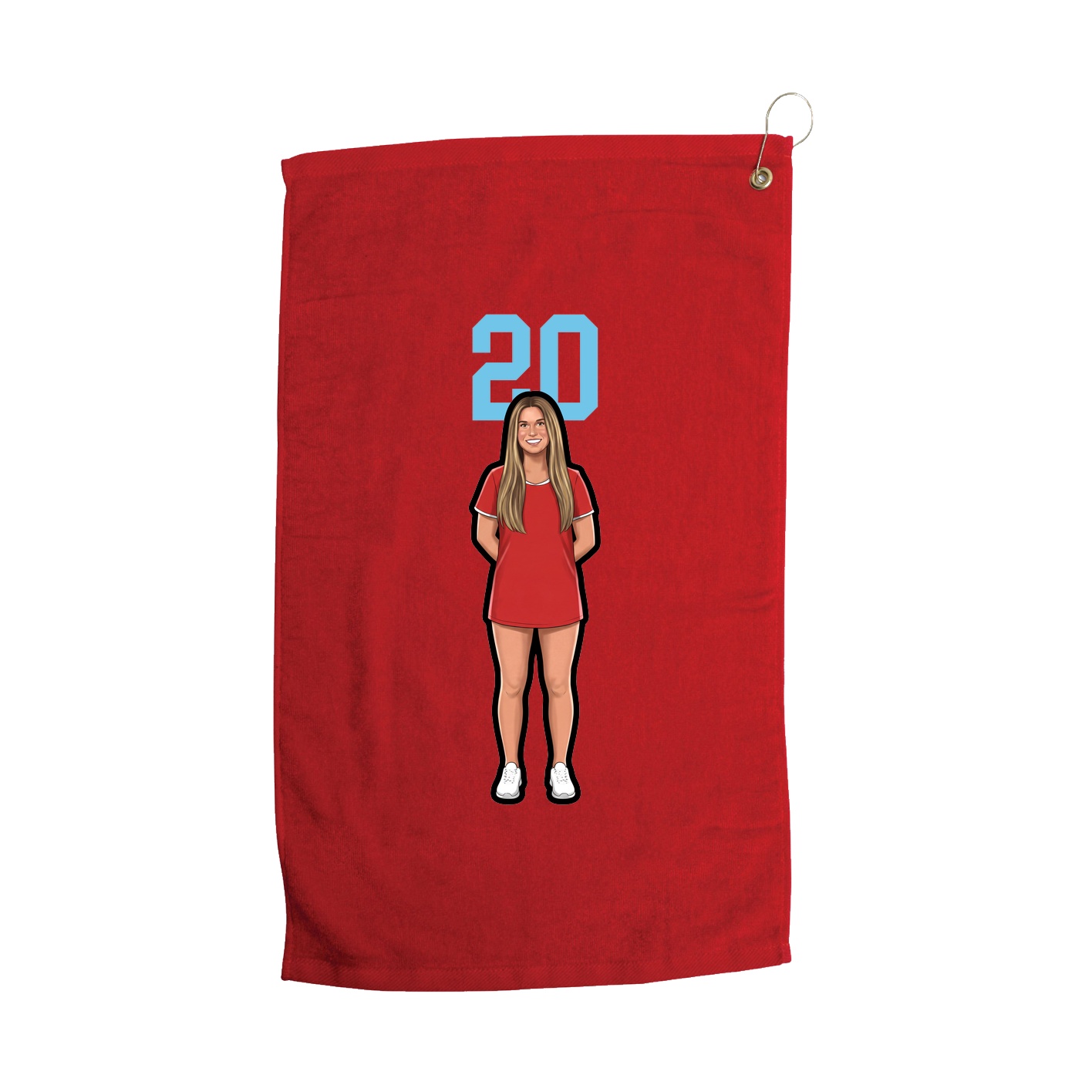 Golf Towel — Number Top in Red