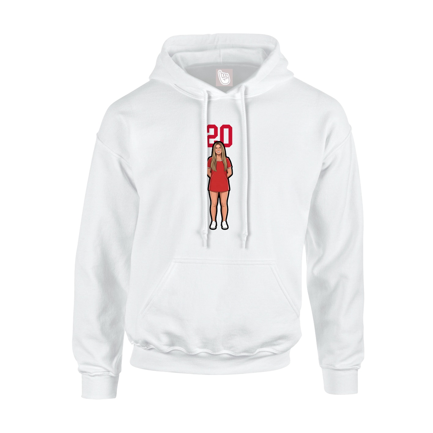 Hoodie — Number Top in White