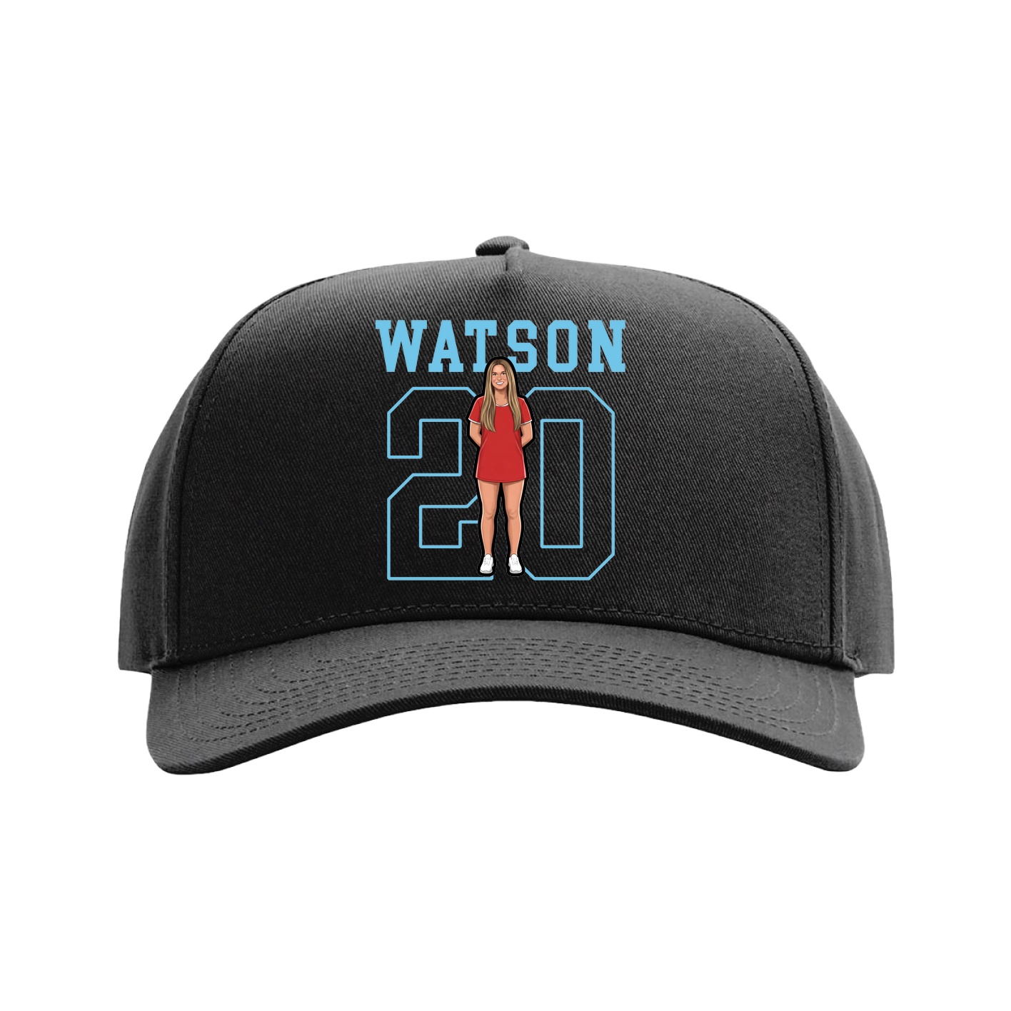Full Fabric Five-Panel Champ Cap — Shirsey in Black