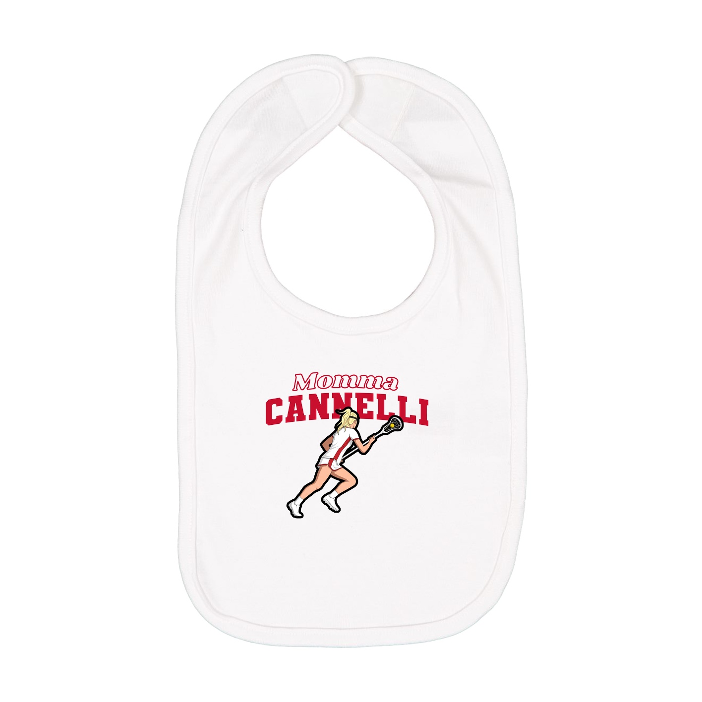 Infant Bib — Mothers Day Block in White