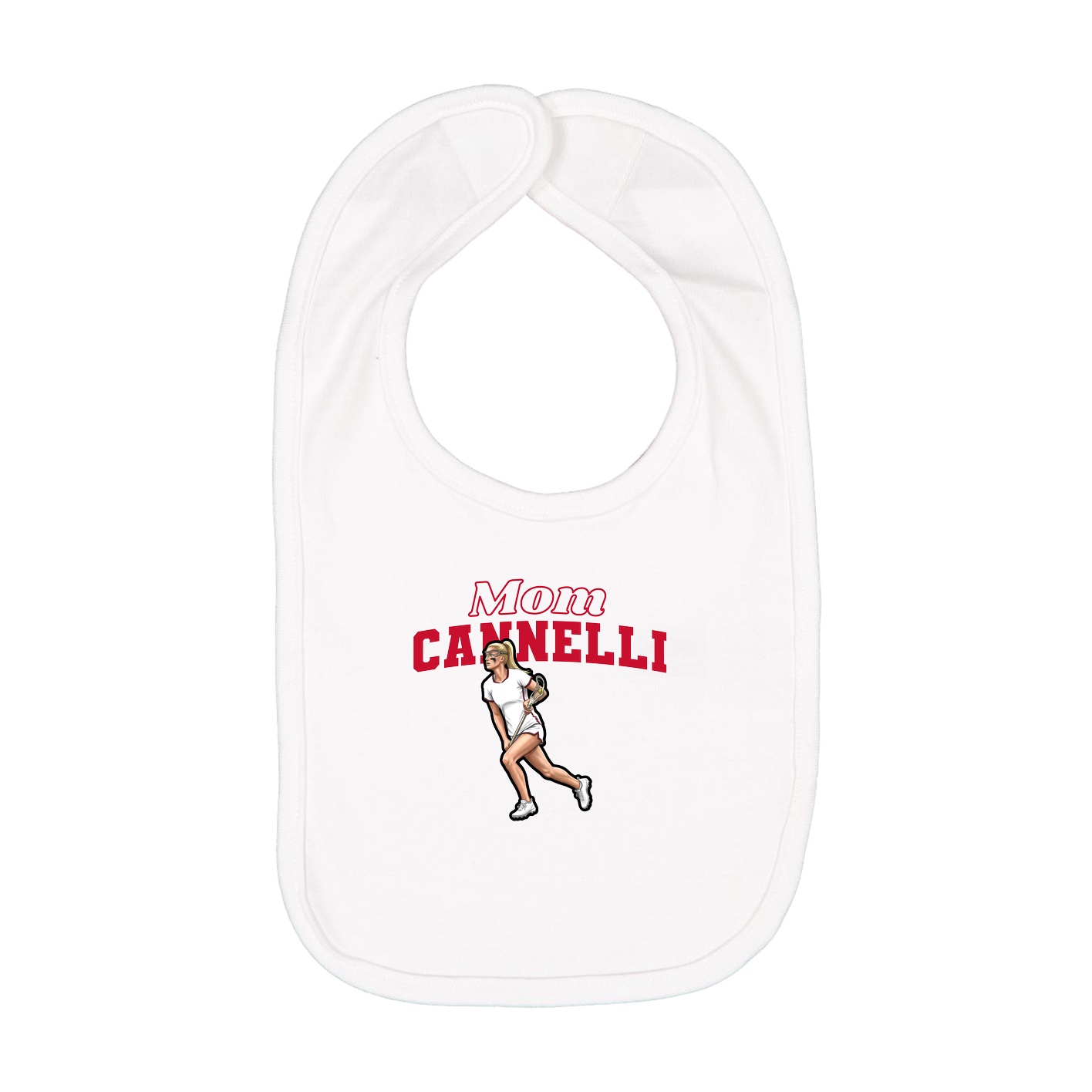 Infant Bib — Mothers Day Block in White