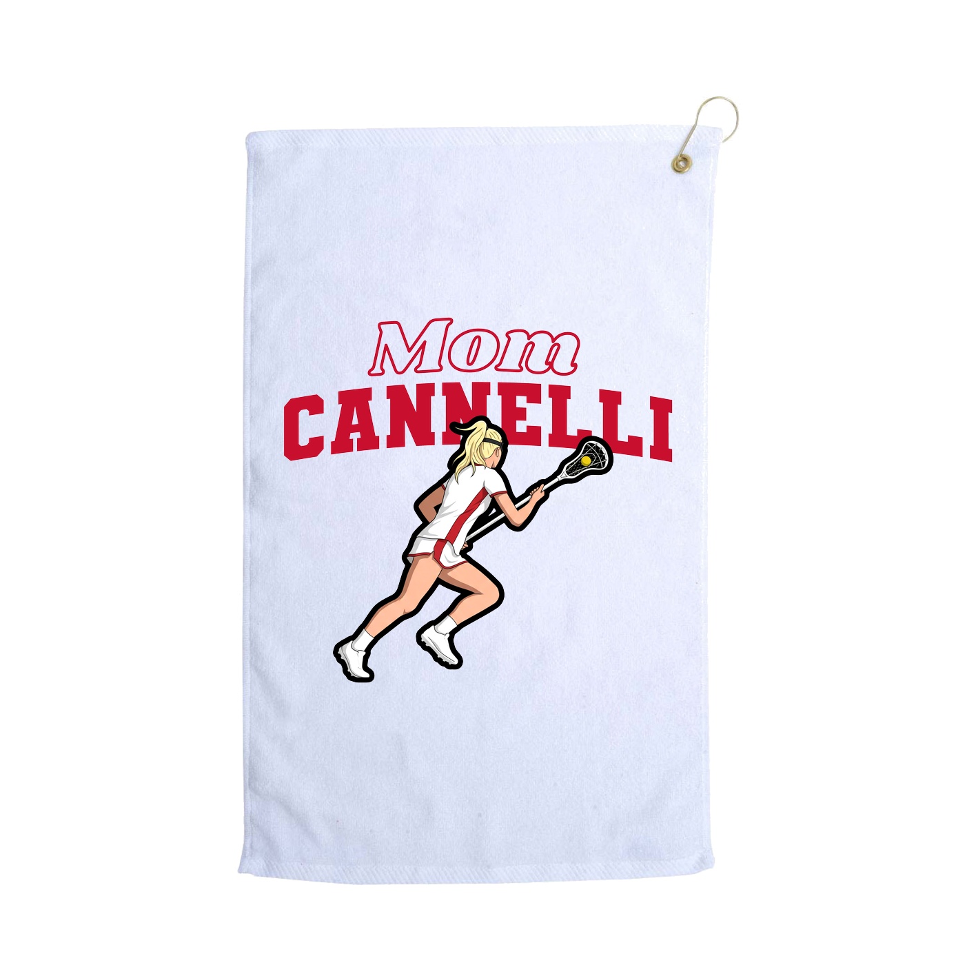 Golf Towel — Mothers Day Block in White