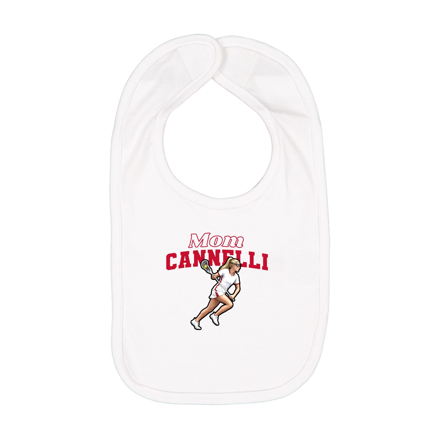 Infant Bib — Mothers Day Block in White