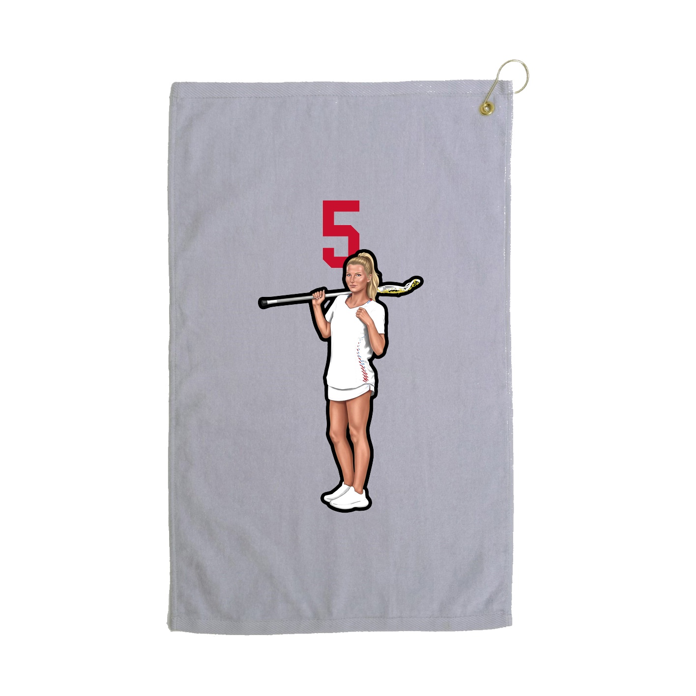 Golf Towel — Number Top in Grey