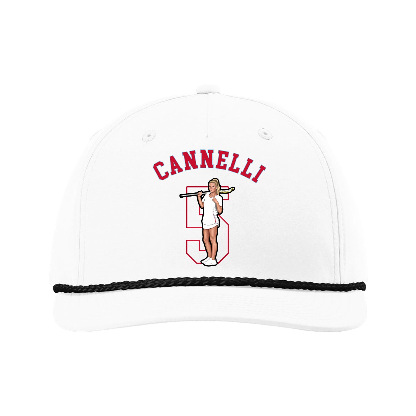 Five-Panel Classic Rope Cap — Shirsey Arch in White