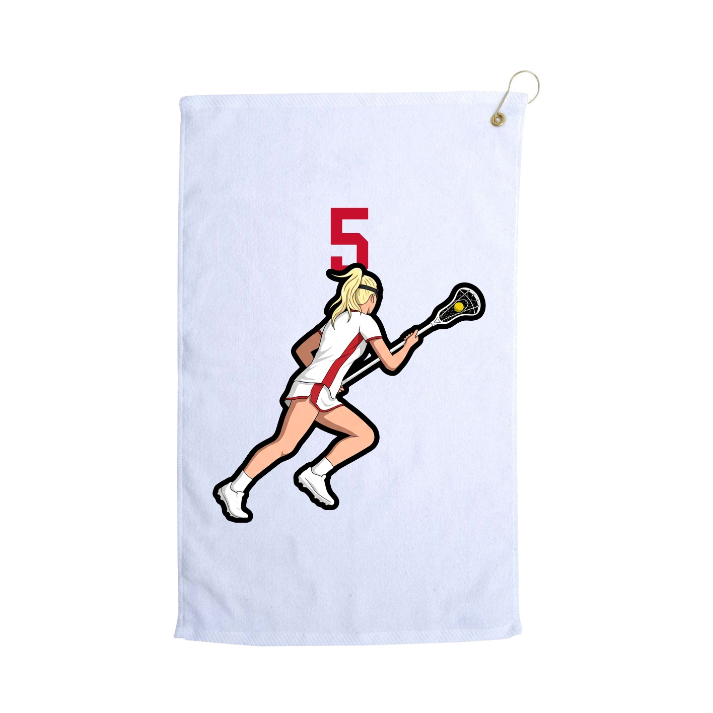 Golf Towel — Number Top in White