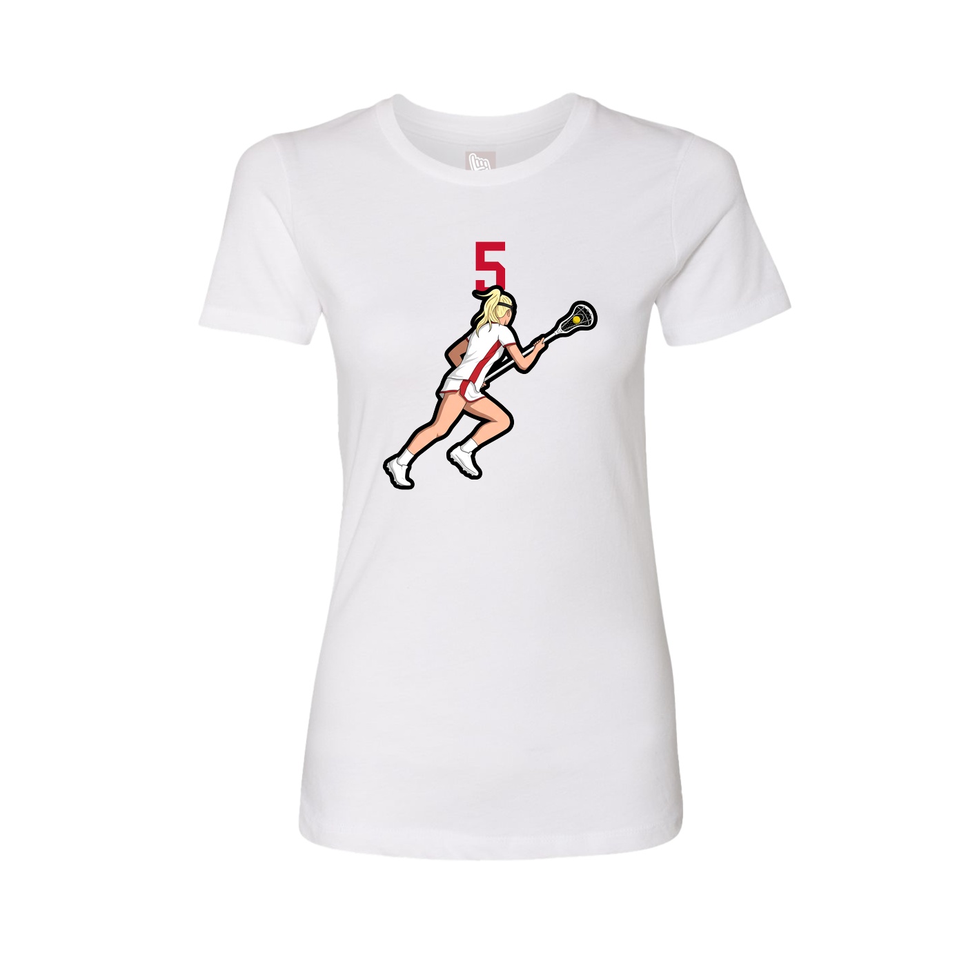 Fitted Women's Tee — Number Top in White