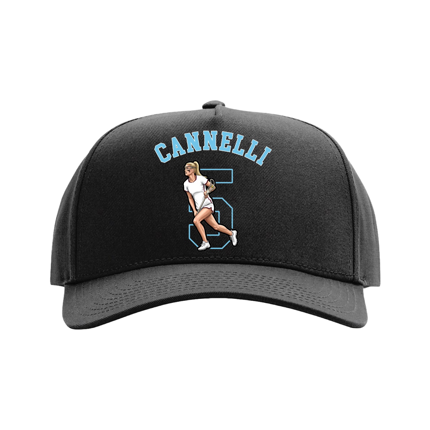 Full Fabric Five-Panel Champ Cap — Shirsey Arch in Black