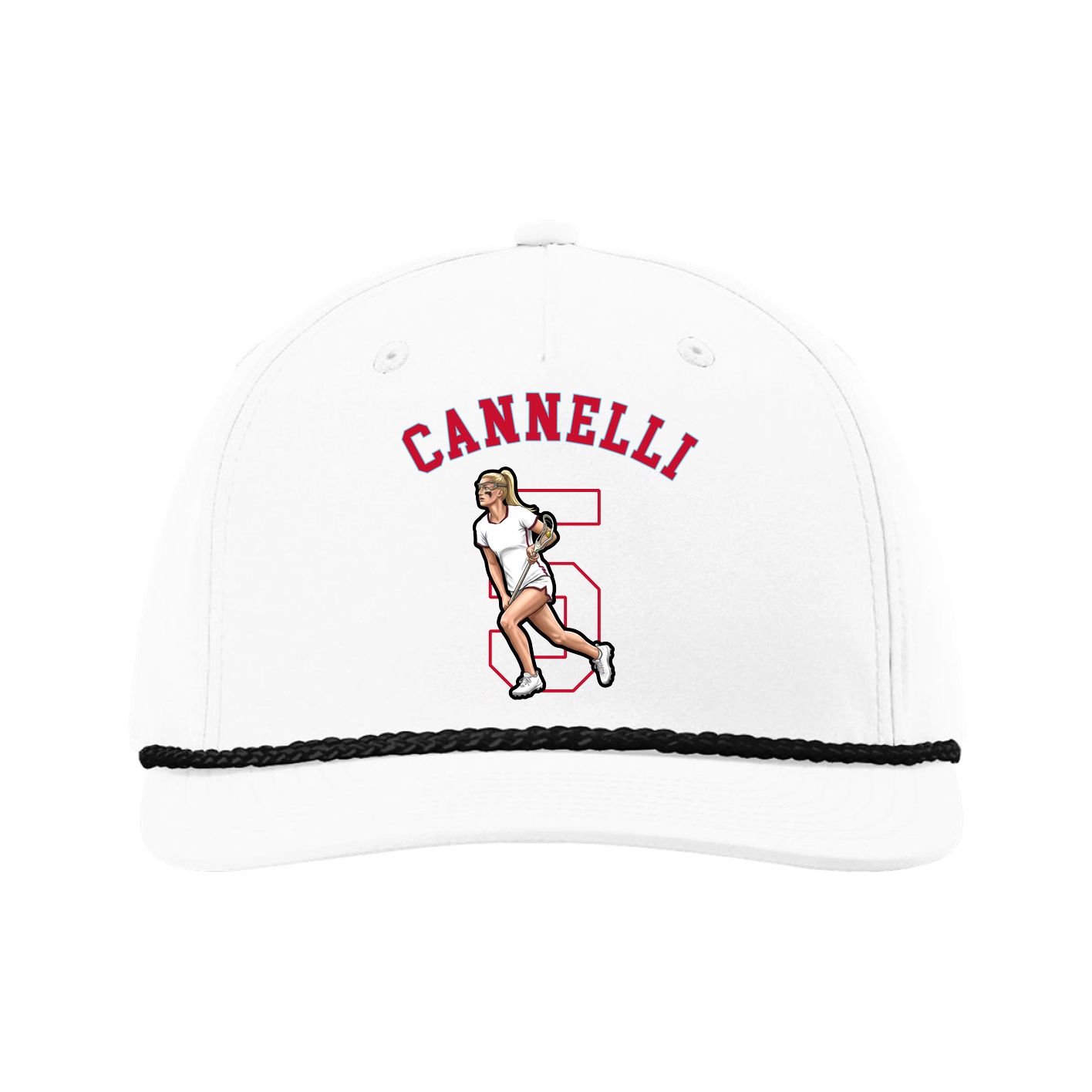 Five-Panel Classic Rope Cap — Shirsey Arch in White