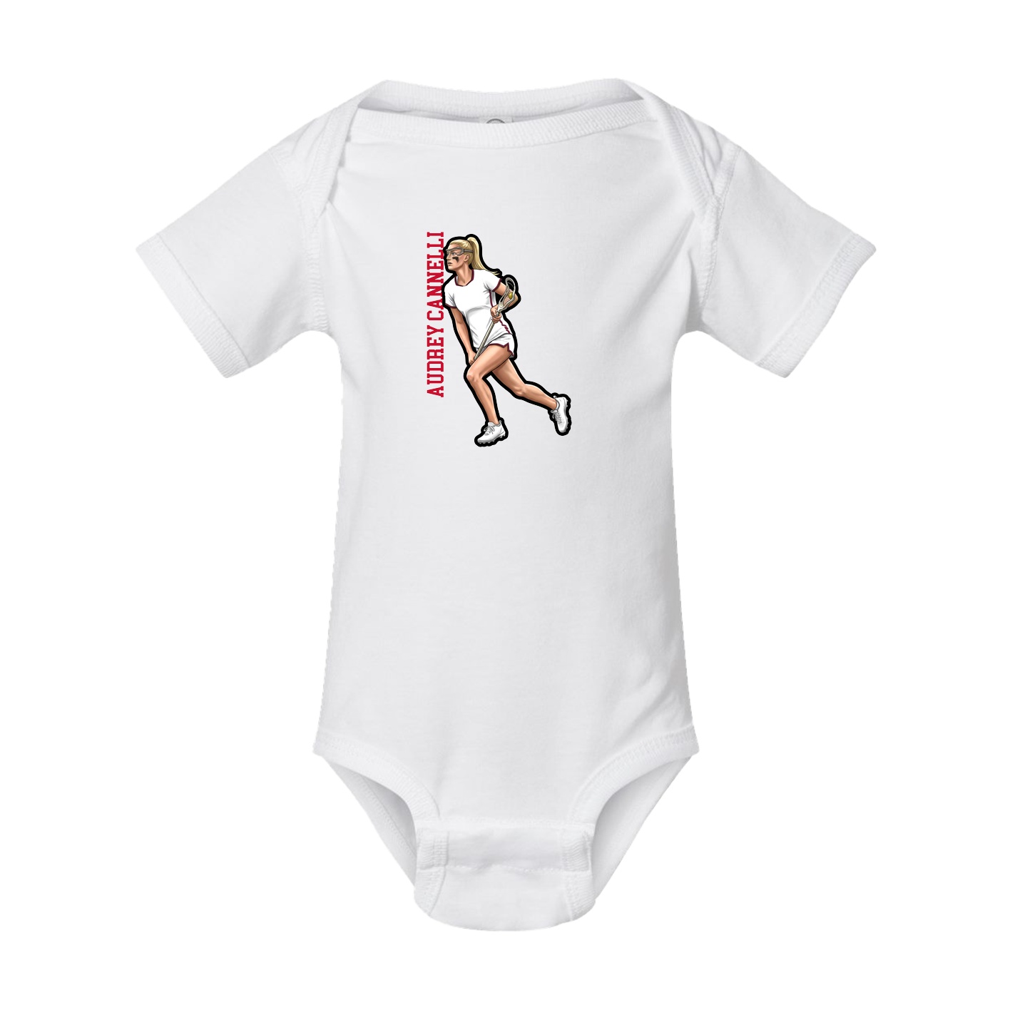 Baby Onesie — Name Vertical in White