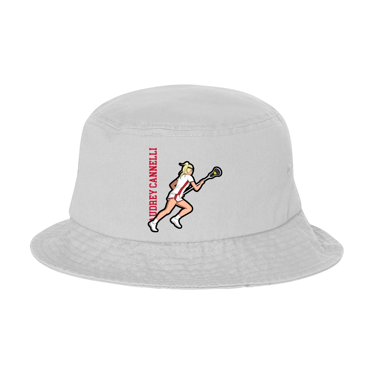 Bucket Cap — Name Vertical in White