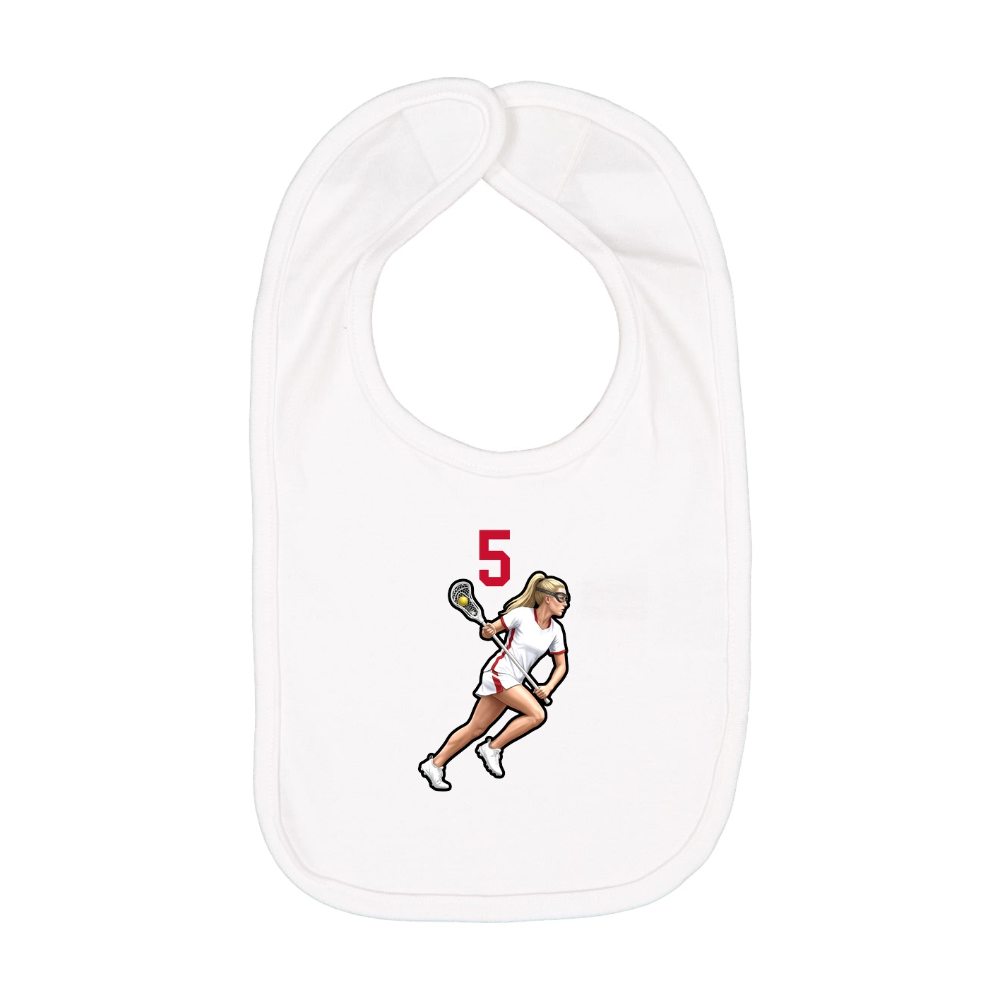 Infant Bib — Number Top in White