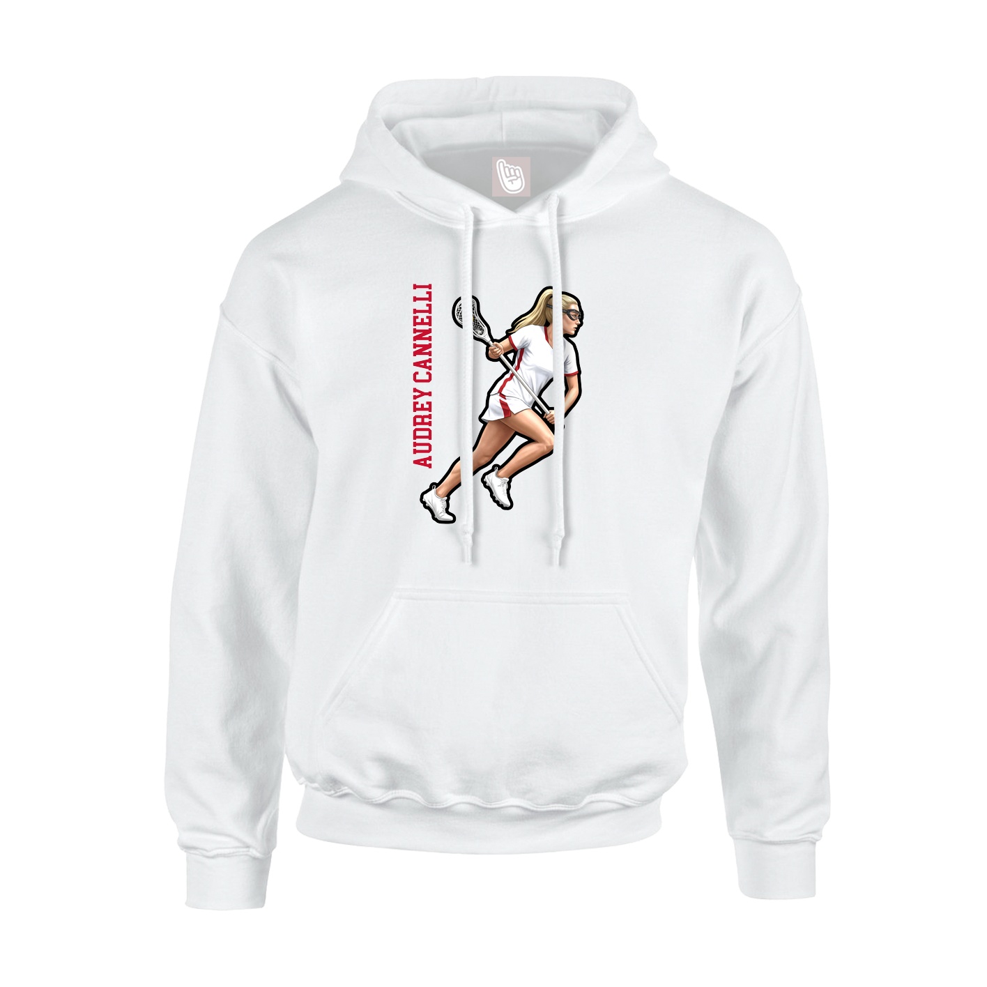 Hoodie — Name Vertical in White