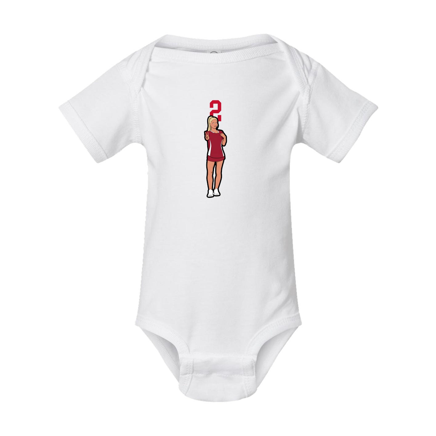 Baby Onesie — Number Top in White