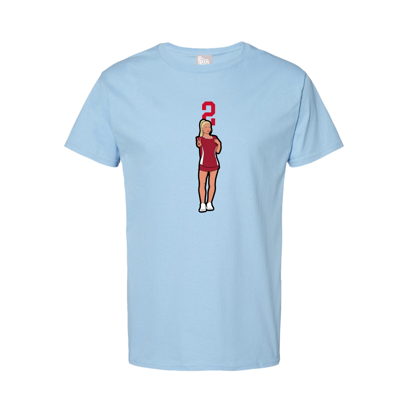 Tee — Number Top in Light Blue