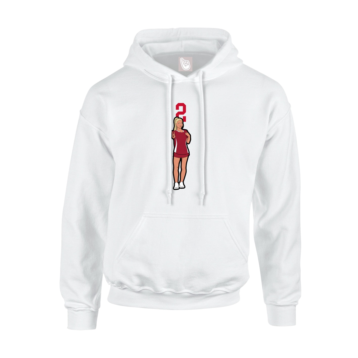 Hoodie — Number Top in White