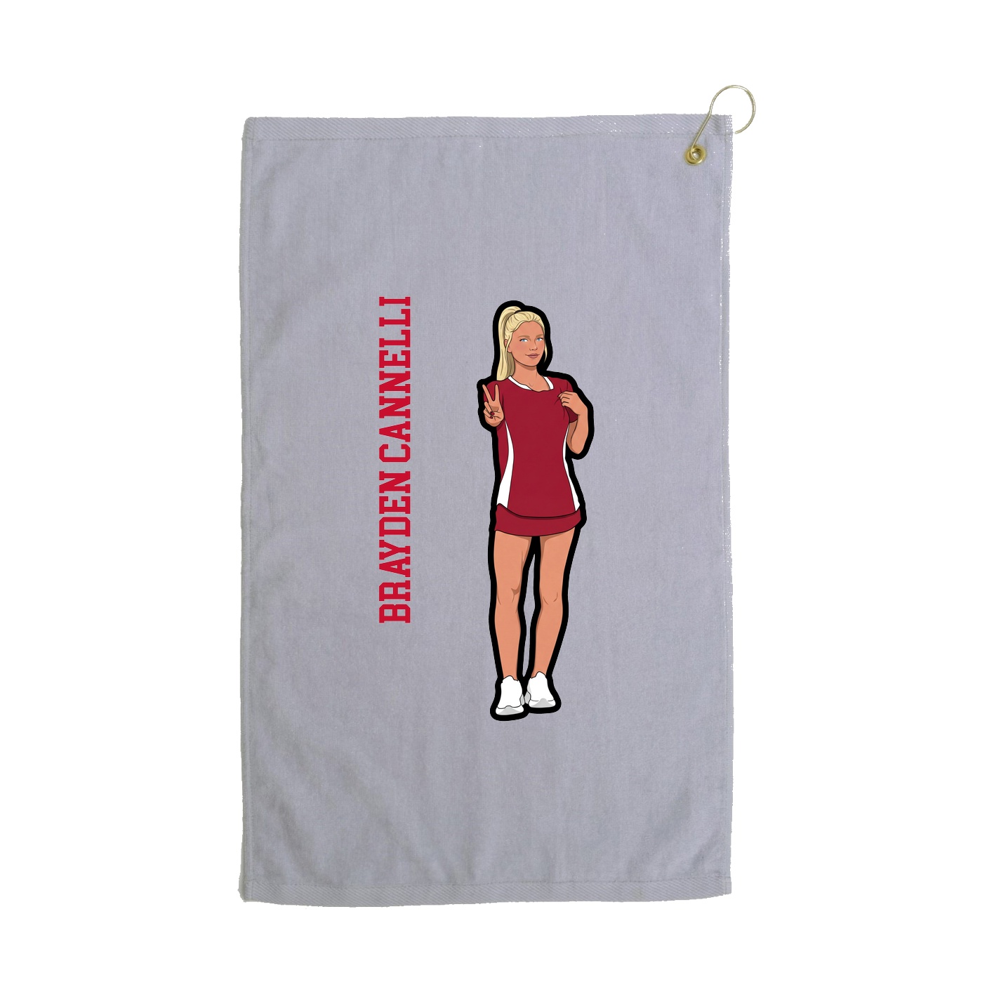 Golf Towel — Name Vertical in Grey