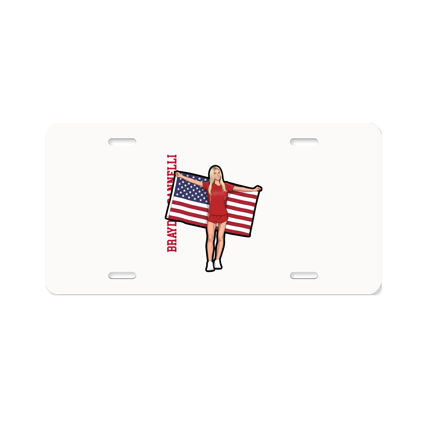 License Plate — Name Vertical in Classic