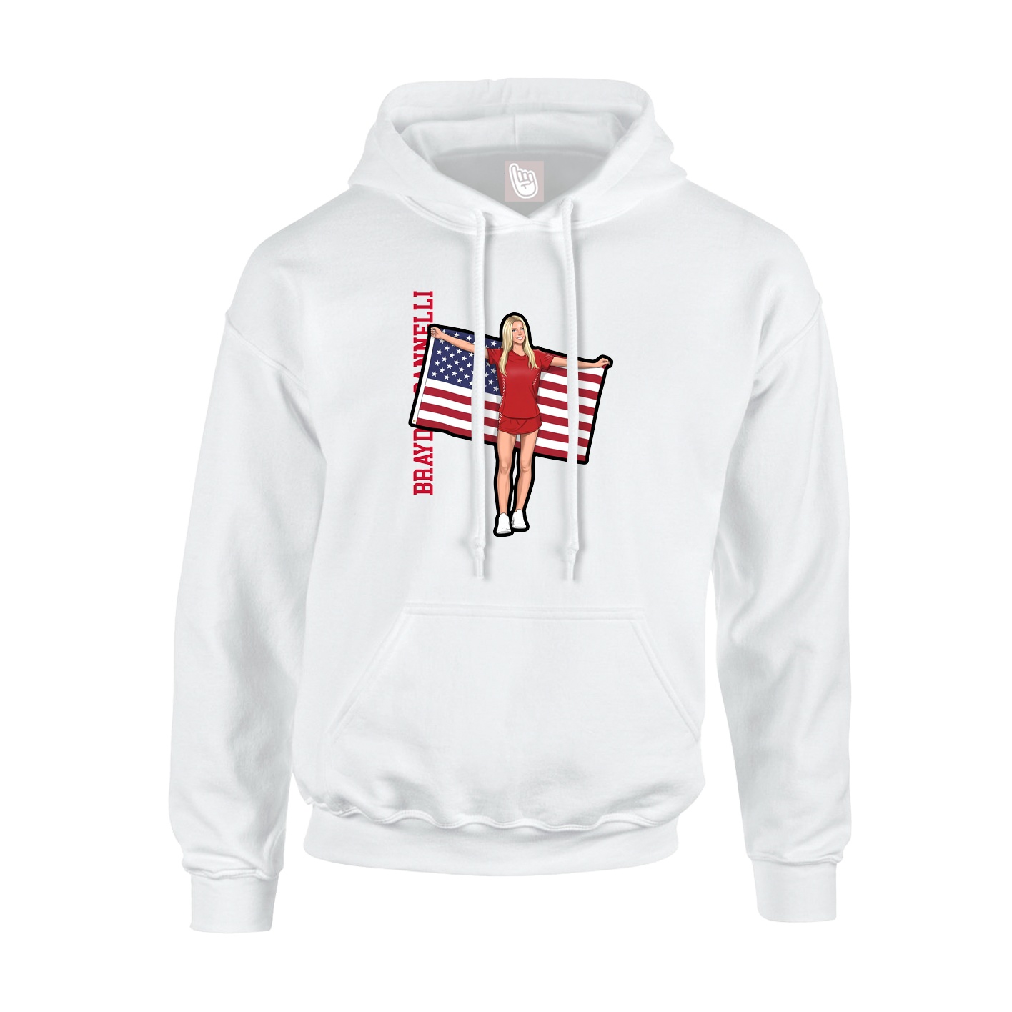 Youth Hoodie — Name Vertical in White