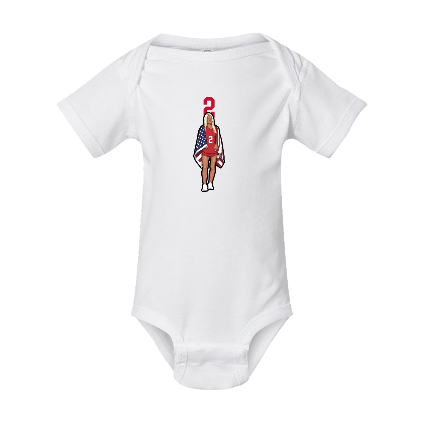 Baby Onesie — Number Top in White