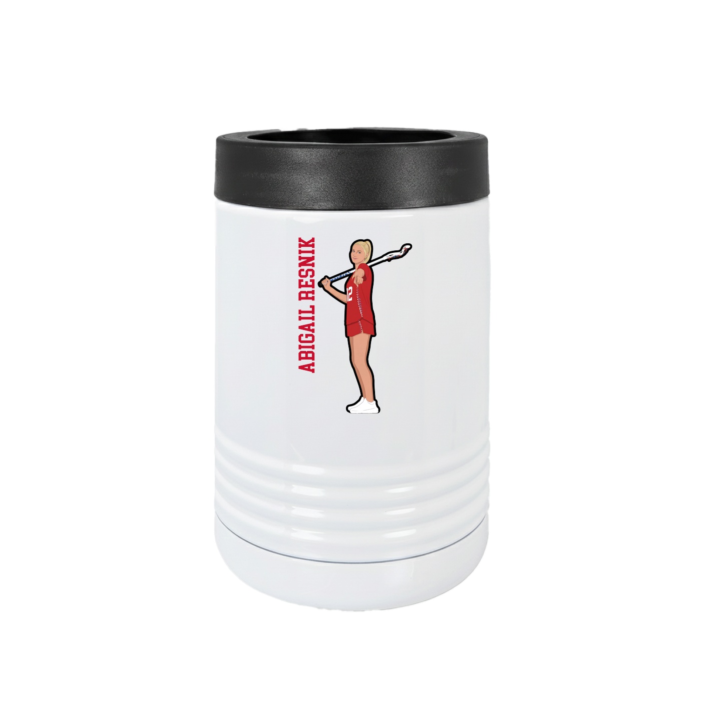 Beverage Holder — Name Vertical in White