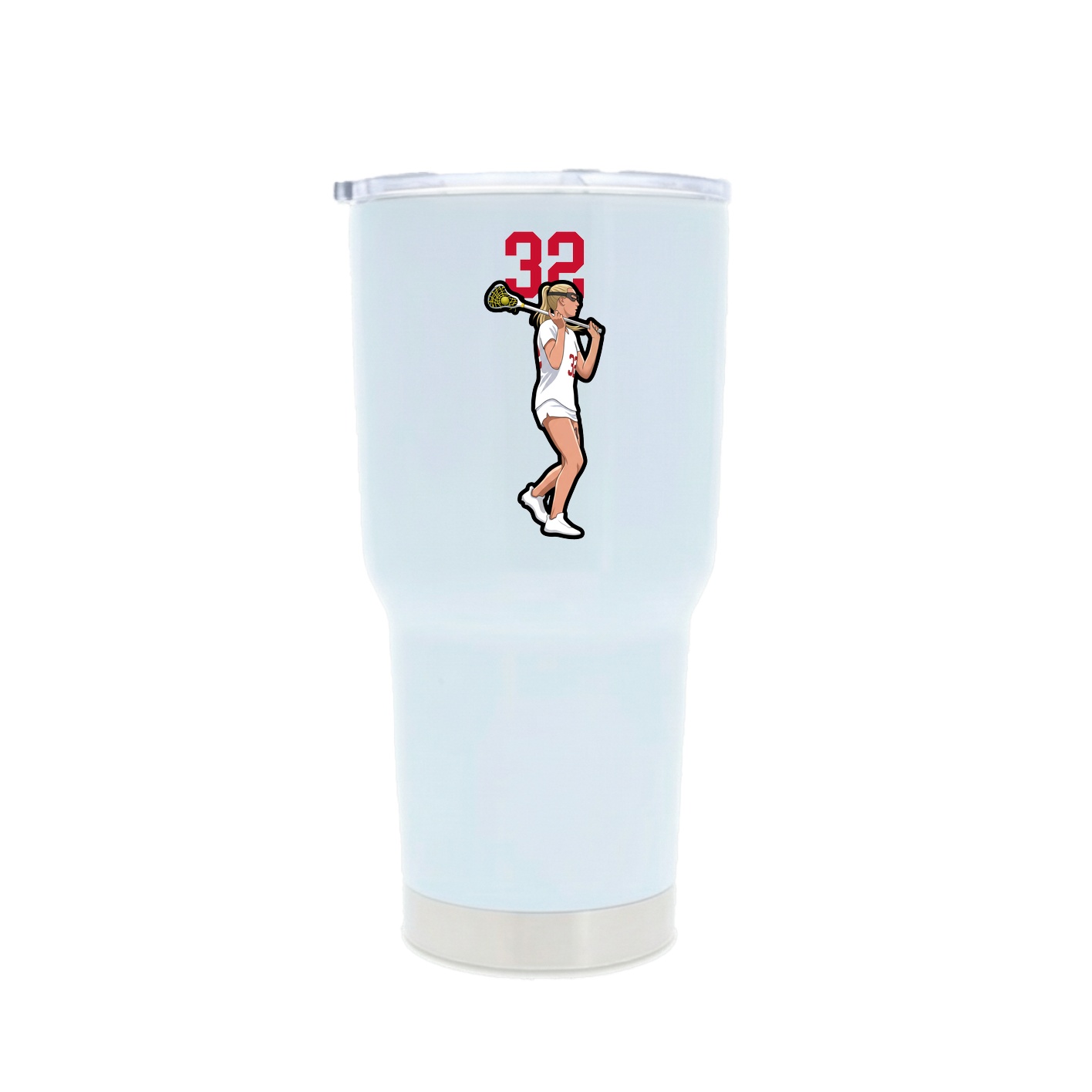 30oz Stainless Steel Tumbler — Number Top in White