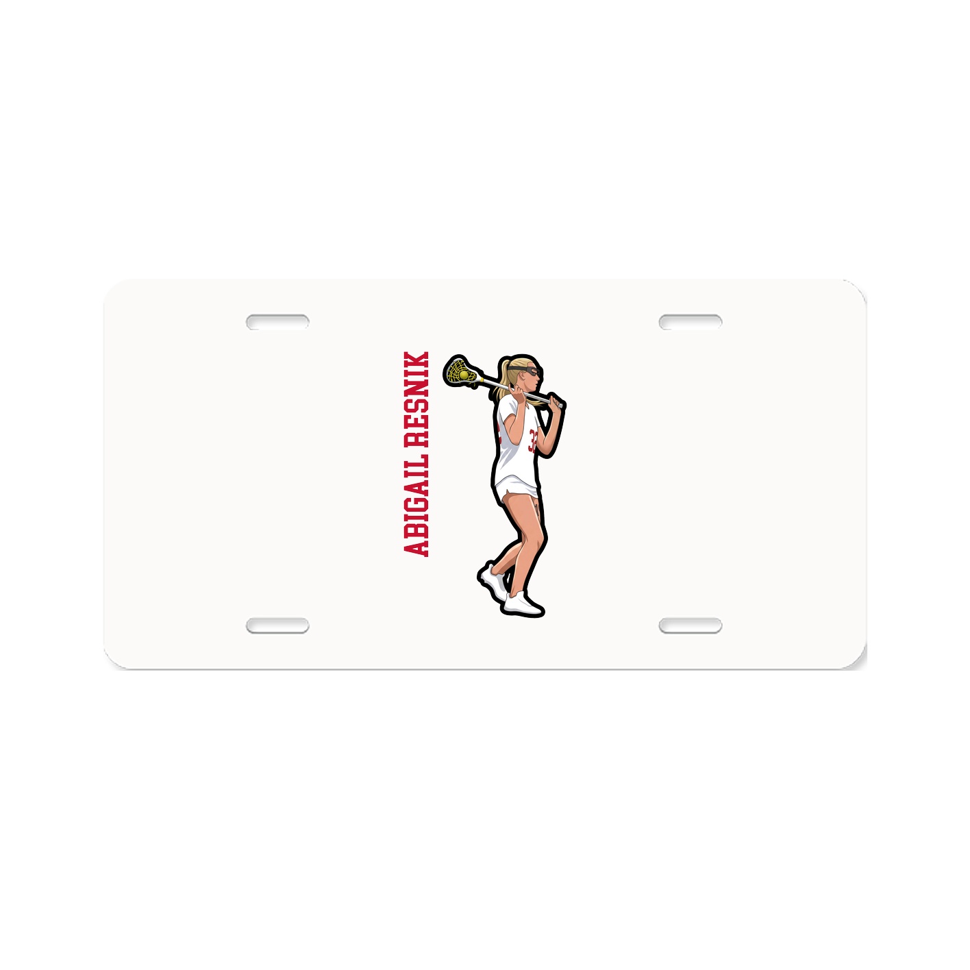 License Plate — Name Vertical in Classic