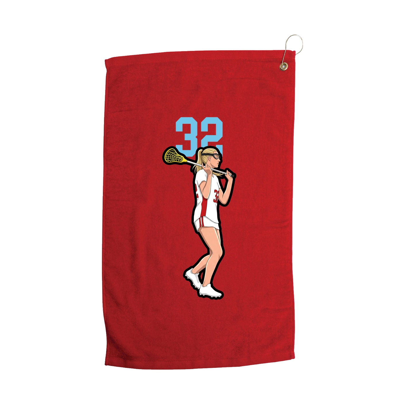Golf Towel — Number Top in Red