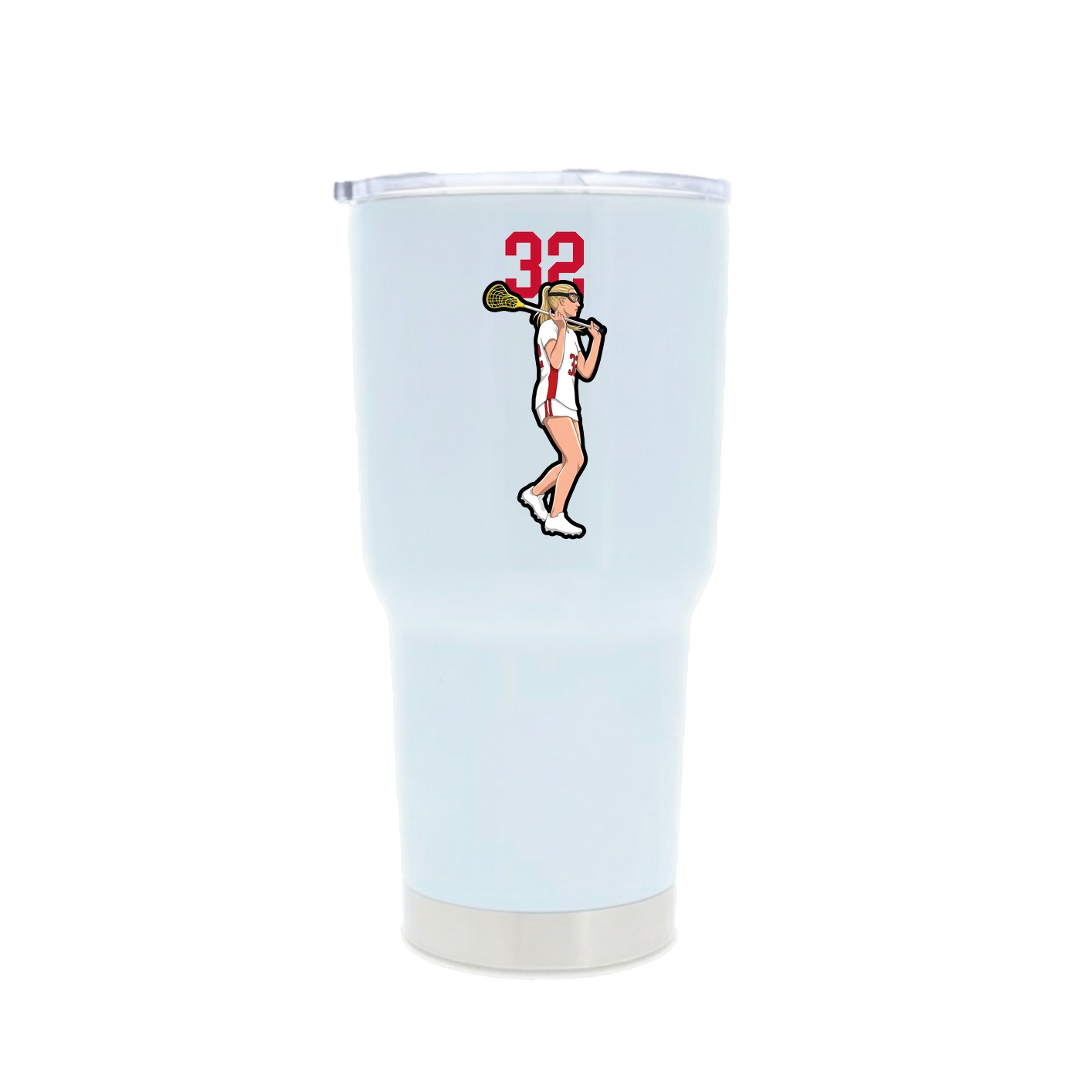 30oz Stainless Steel Tumbler — Number Top in White
