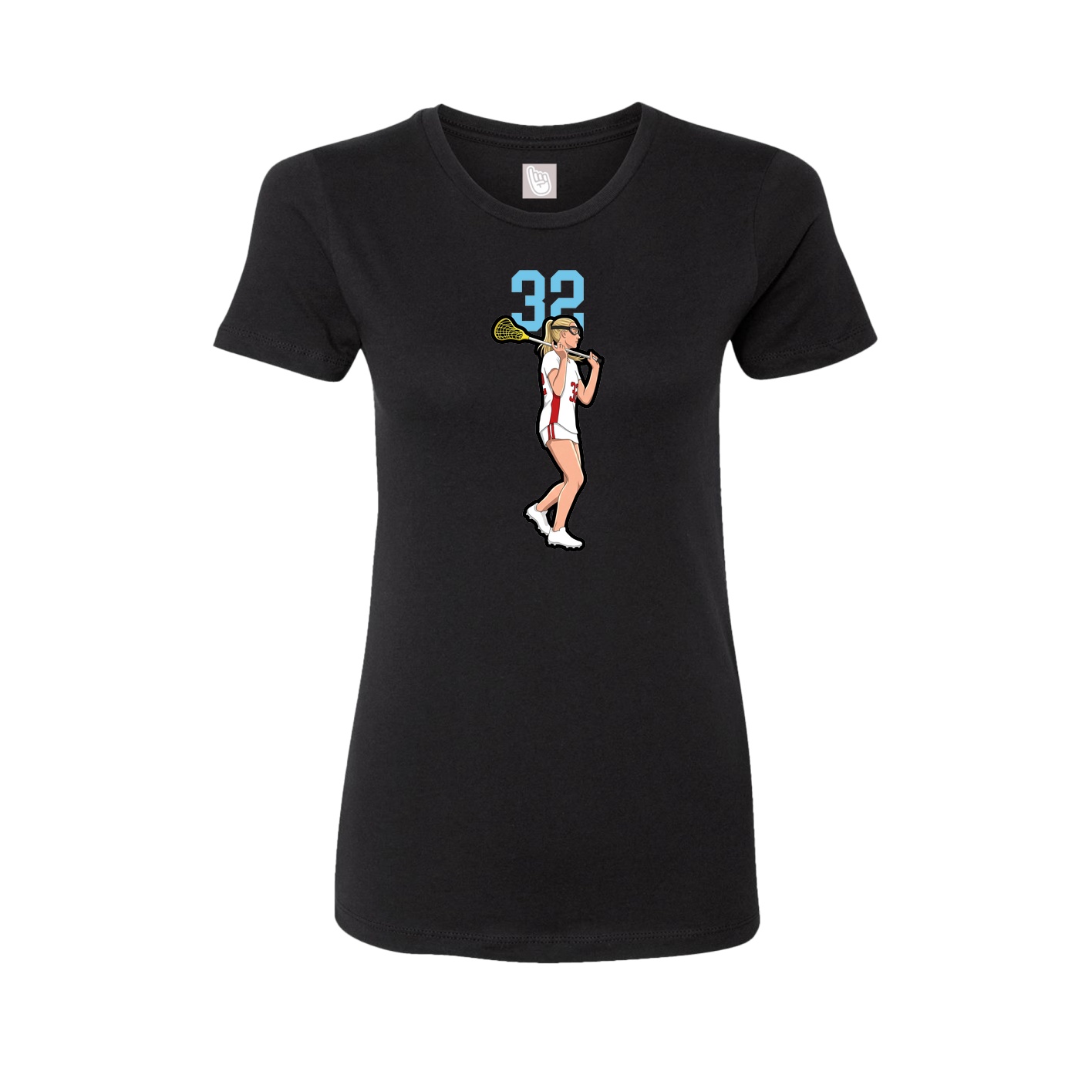 Fitted Women's Tee — Number Top in Black