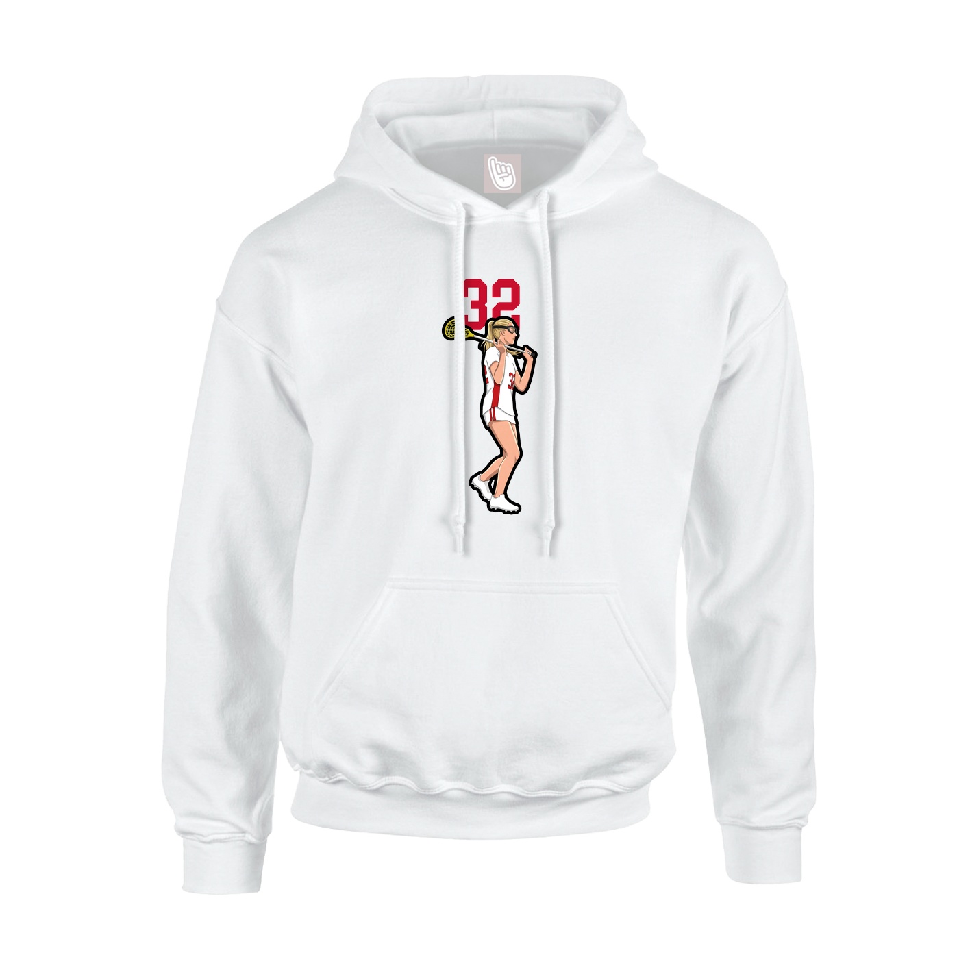 Youth Hoodie — Number Top in White
