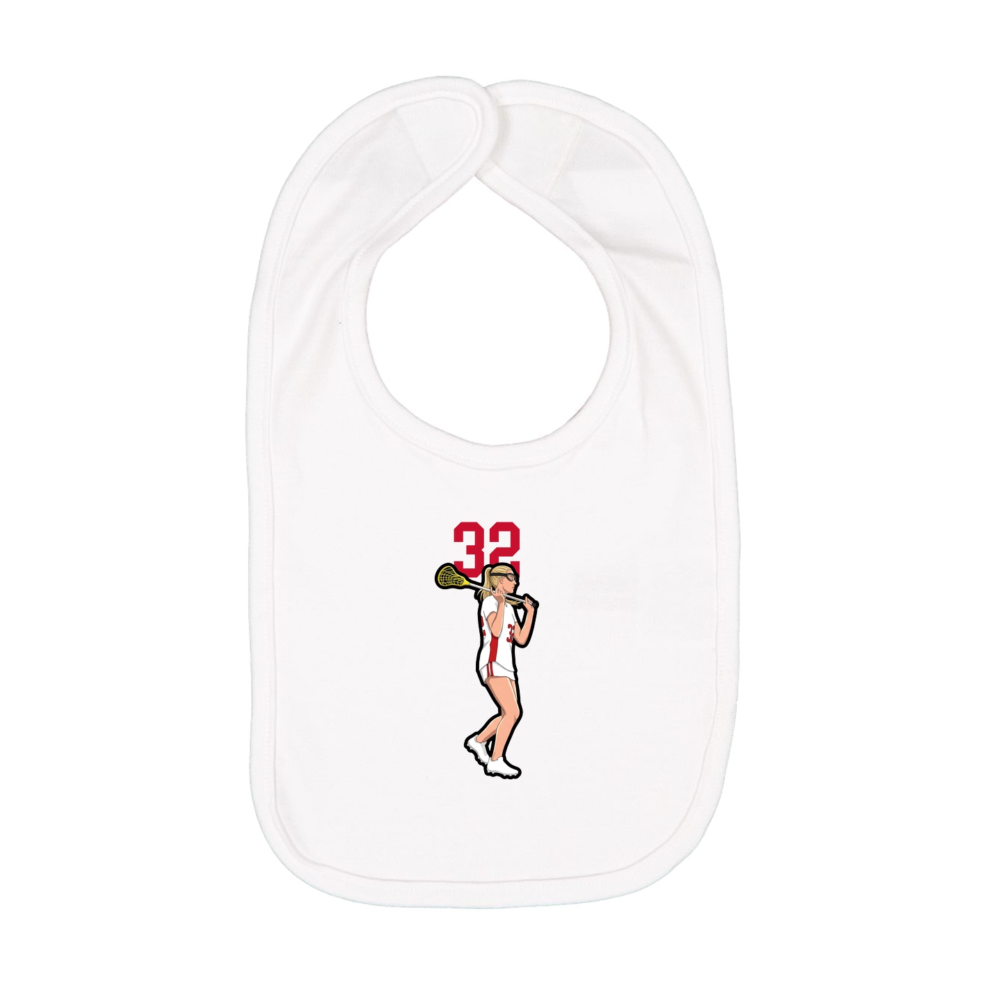 Infant Bib — Number Top in White