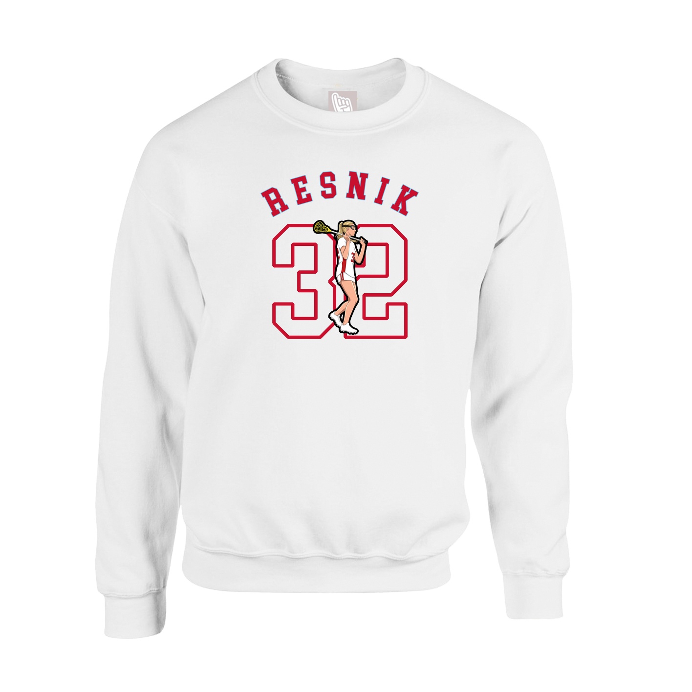 Fleece Crew — Shirsey Arch in White