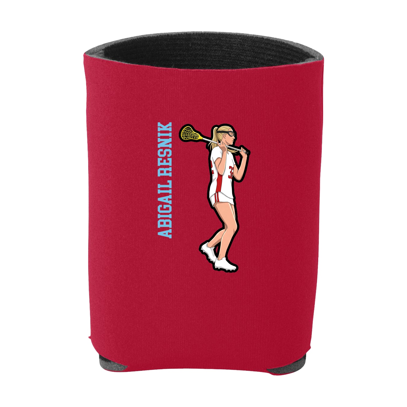 Can Holder — Name Vertical in Red