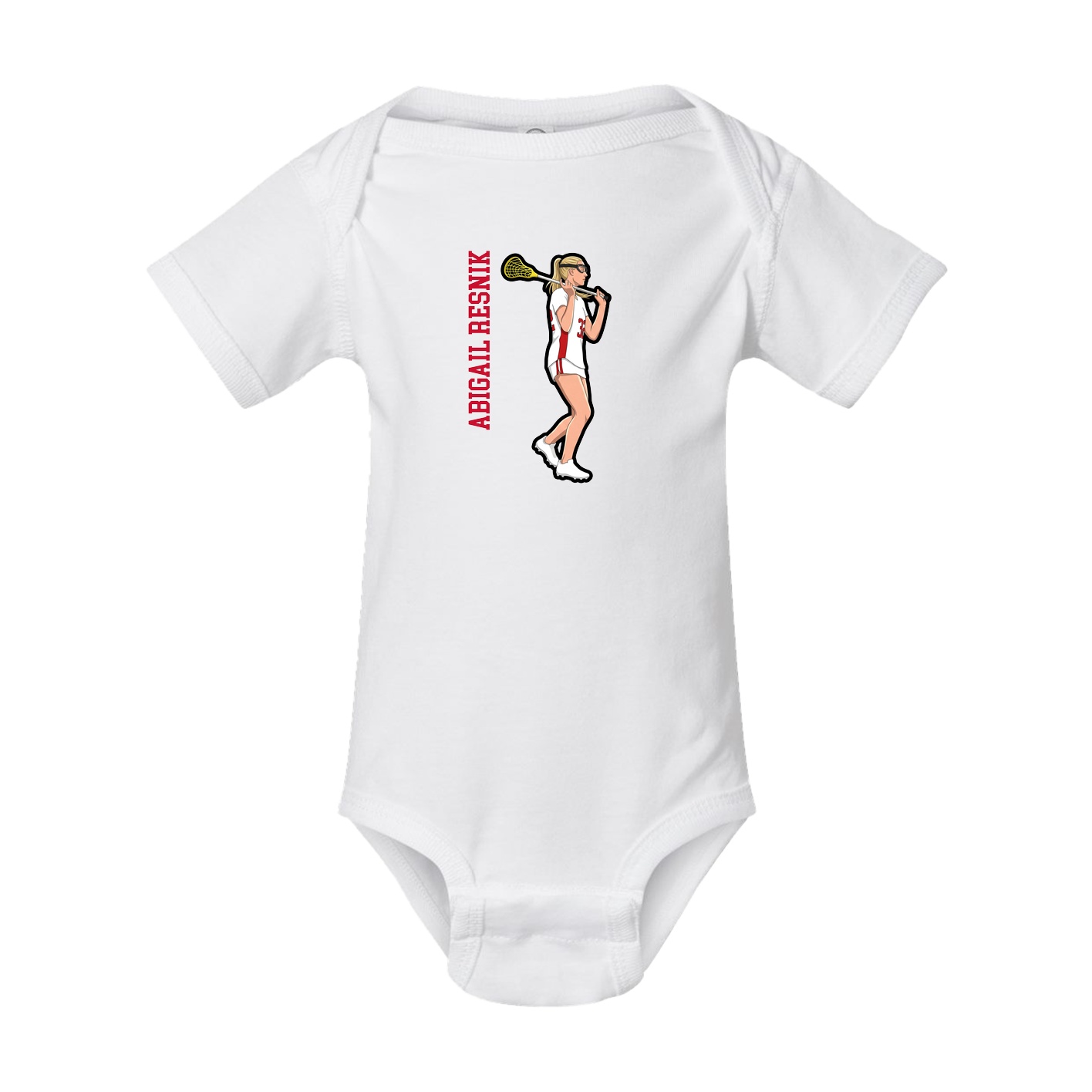 Baby Onesie — Name Vertical in White